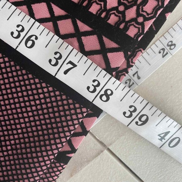 ECI New York Dress Womes 10 Pink Black Velvet Flocking Zip Back Peek a Boo Bust - Picture 10 of 12